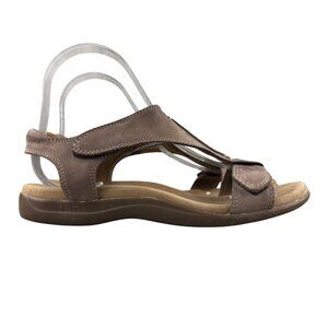 Taos Womens Size 7 Brown The Show Lightweight Leather Hook & Loop Casual Sandals